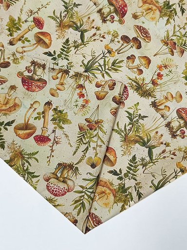 Хлопок с принтом "Грибы"