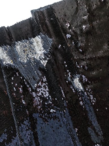 Пайетки глянцевые "Черные с серебром"