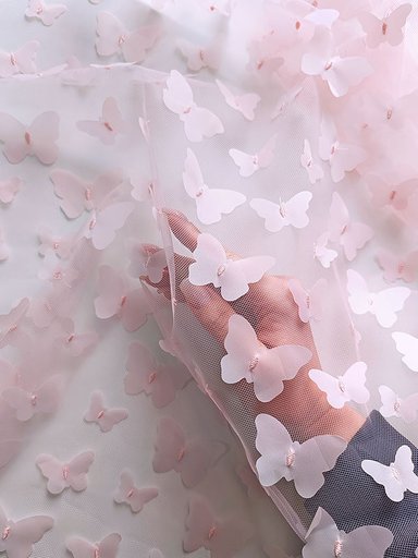 Сетка с 3D бабочками "Пудра"