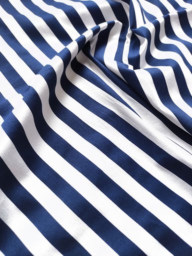 Хлопок- стрейч в синюю полоску (1,4см)