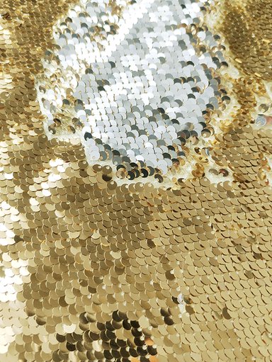 Пайетки глянцевый "Золото на серебре"