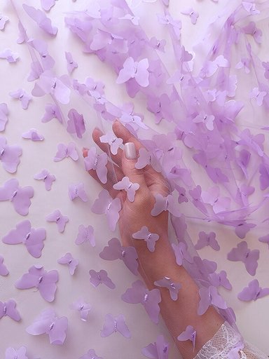Сетка с 3D бабочками "Перламутрово- фиолетовый"