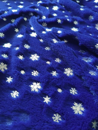 Мех "Снежинки" синий