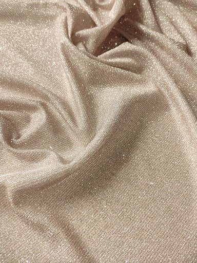 Трикотаж c люрексом и глиттером "Светлая пудра"