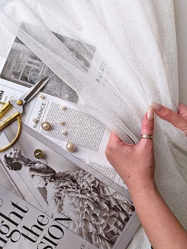 Еврофатин Luxe "Молочный" с серебристым глиттером