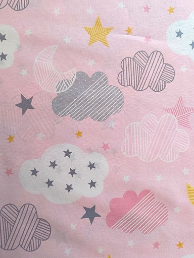 Поплин "Небо на розовом" 2