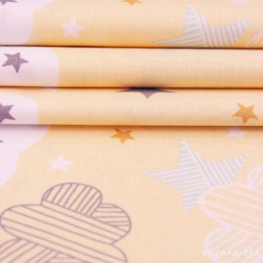 Поплин "Небо на желтом"