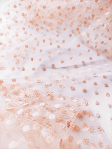 Еврофатин Luxe "Персиковый" в мелкий горошек