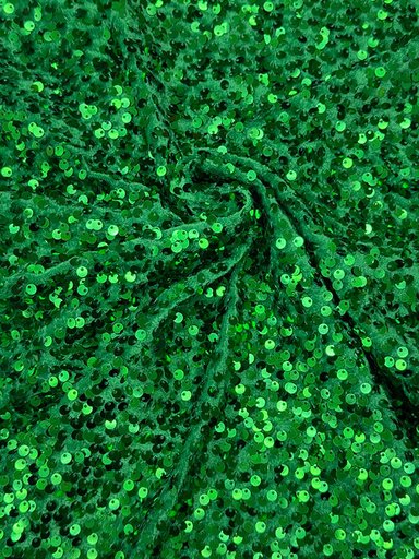 Бархат гладкий "Зеленый" с пайетками