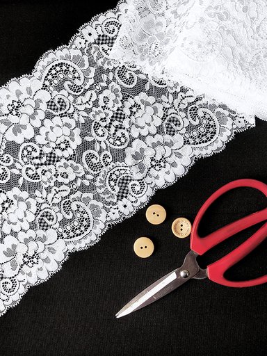 Кружево-стрейч шир 180 мм узор "Белый"