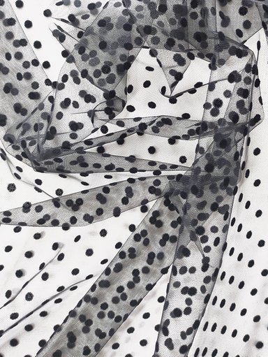 Еврофатин Luxe черный в черный мелкий горошек