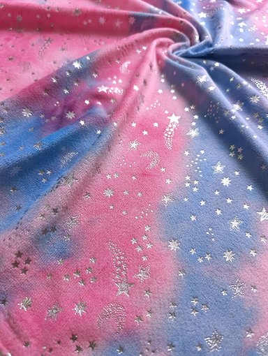 Плюш Минки розово- голубой "Звездочки"