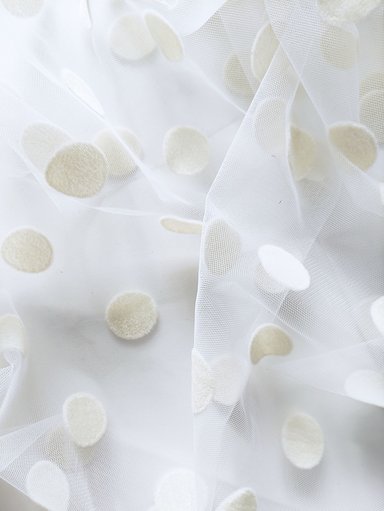 Еврофатин Luxe белый в белый крупный горошек