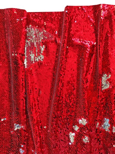 Пайетки "Красные глянцевые на серебре"