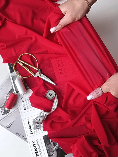 Стрейч- сетка ПЛОТНАЯ "Красный"