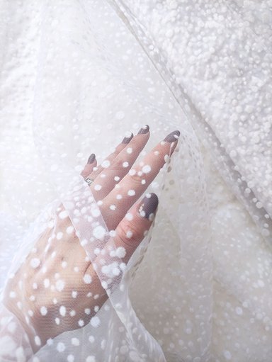 Еврофатин Luxe молочный в горошек и точку