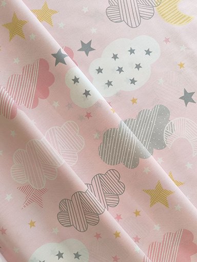 Поплин "Небо на розовом"