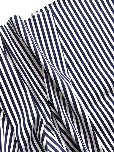 Хлопок- стрейч в темно-синюю полоску (0,5 см)